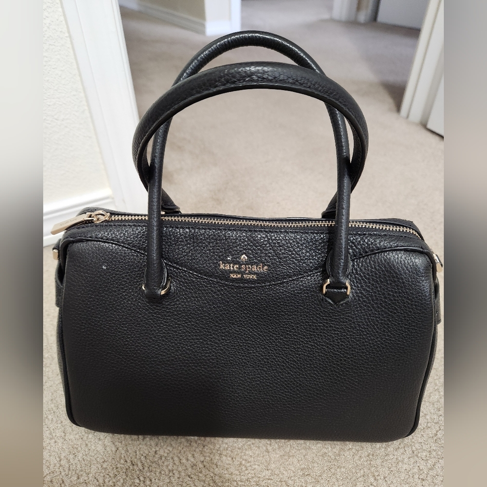 Black Kate Spade Madison Saffiano Leather Duffle Crossbody